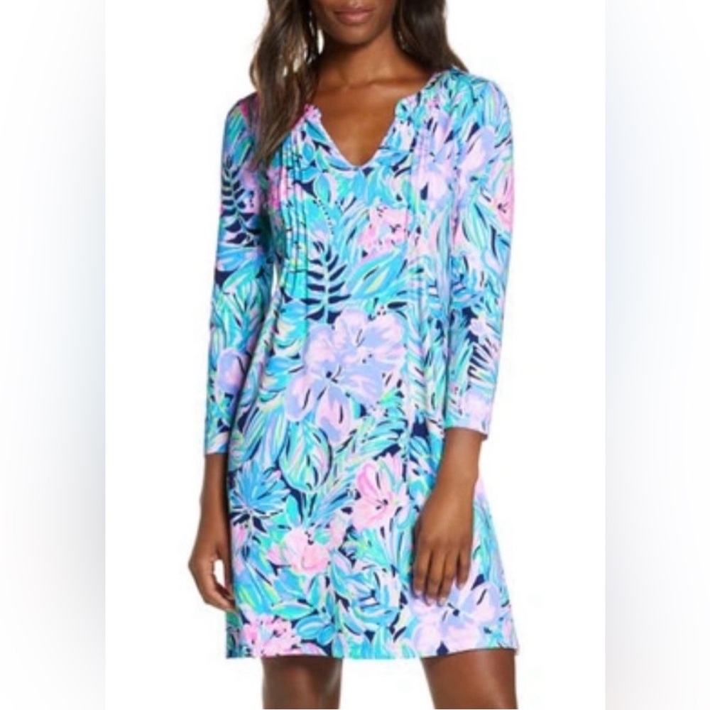Lilly Pulitzer Aubrey UPF 50+ Dress “Bermudaful” Print Size XXS